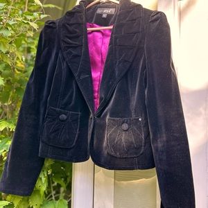 Black Rivet Velvet Jacket/ Blazer